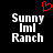 Black background with white pixelated text 'Sunny ImI Ranch' and a red heart symbol above the left side of the text.