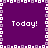Purple square with white pixelated border containing four 'Today!' texts in quadrants, no visible animation changes.