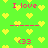 Green background with yellow pixel hearts and pink text 'I love' and '(33' repeating in a pattern