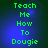 Green pixelated text "Teach Me How To Dougie" on blue gradient background with subtle light effects.