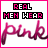 Pixelated graphic with 'REAL MEN WEAR PINK' text in pink and black, framed by a pink border, showing animation changes in lettering.