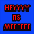 Blue and red pixelated text with a grayscale portrait of a person on the right