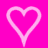 A static pixelated heart shape outlined in light pink against a solid bright pink background.