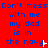 Red background with blue text repeating 'Don't mess with me my dad is in the navy' across three , some letters have white pixel artifacts