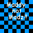 Blue and black checkered background with white text reading "Maddy not Modz!!" in four identical arranged in a