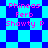 Pixelated text 'Phineas', 'Ferb', 'Shawty P' appears on blue and cyan checkered backgrounds with diamond-shaped patterns.