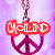 A purple background with a red peace symbol and 'GOLIND' text above it, transitioning to an open book with hands forming a heart shape holding a green 'IS' icon.