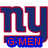 Four- of New York Giants-themed buddy icons featuring team logos, player images, and championship text in blue, red, white, and gray