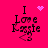 Pixel art icon with pink background displaying "I Love Kaylie" text and animated pink symbols above the text.