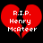 Red broken heart with white text reading R.I.P. Henry McAteer on black background.
