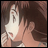 A 48x48 pixel animated buddy icon featuring a close-up of an anime-style character with brown hair and light skin, alongside text reading "Anime IM" and "COM" on a black background.