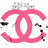 Pink interlocking CC logo on white background with black pixel artifacts, top-left corner text "CHANEL" in gray.