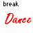 Four 'break' text above two 'don't break hearts' with color variations and heart symbols, all in a