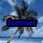 Four pixelated beach scenes with text overlays: 'Summer' in blue, '08' in green, 'CANT' in yellow, and 'WAIT' in red.