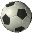 A soccer ball rendered with black pentagons and white hexagons, shown in a of 18 views with varying light reflections and angles