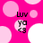 Pink background with light pink and white circles; black text 'luv yo <3' in four quadrants; white circles shift position between frames.