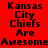 Red background with black text 'Kansas City Chiefs Are Awesome' and yellow highlight changes across three