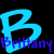 Two stylized 'B' letters in cyan and blue with the name 'Brittany' below each, rendered in pixelated text on a black background.
