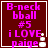 Four identical display pink text on a dark red background with white borders, each containing 'B-neck bball #5 i LOVE paige' and a small white pixelated icon