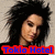 Pixelated image of a person with dark hair and light skin, featuring red and blue text reading 'Tokio Hotel' at the bottom.