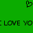 Green background with black pixelated text and a heart symbol above the text.