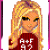 Pixelated cartoon woman with long blonde hair wearing red top, smiling expression, and visible 'A+F 92' text on chest.