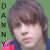 four shows a person with brown hair and bangs wearing a pink and blue striped shirt against green background, with vertical text on the left
