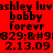 Red background with black text repeating 'ashley luv', 'bobby', 'forevr', and '829:&amp;#9' in a pattern, some showing white rectangles