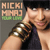 Pixelated image of a person with dark hair wearing a dark sleeveless top and a metallic shoulder accessory, with text reading "HICKI HXAO" above a green bar.
