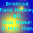 Blue background with yellow glow and cyan text reading "Broncos Field Hockey #11 Nick Name: A Man Man" in four identical