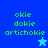 Pixelated green text 'okie dokie artichokie' on blue and cyan backgrounds with a small star icon, two color variations of the same design.
