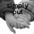 Black-and-white image of hands holding a small object with text overlays reading 'simply put', 'i need you', and 'more than anything' across four