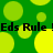 Green background with yellow circles and repeated black text reading "Eds Rule !Eds Rule !" in two horizontal bands.