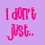Pixel art image of a blonde woman in black clothing with pink and purple text above her.