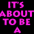 A static contact sheet of a 7-frame animated icon displaying the phrase "GIRL FIGHT" in multiple colors with additional text "IT'S ABOUT TO BE A WHAT?" at top left, all on black background with gray transparency area.