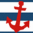 Red anchor on striped background with blue text reading 'Sailor<3' on red