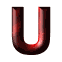 nine U-shaped objects in varying metallic colors on a gray background, with no visible animation