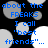 Blue pixelated text on black background with gray and white circles, repeating 'about the FREAKS I call "best friends"...'