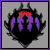 Animated pixel art sequence showing a purple dragon-like creature emerging from a dark, jagged portal with red accents.