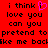 Red background with black pixelated text and a pink heart symbol replacing the 'i' in 'think' on the left side.