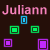 Animated contact sheet showing five frames of a buddy icon with colorful geometric shapes, text labels, and date stamp across multiple panels.