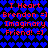 Pixelated icon with red text reading "I Heart Brendon =] Imaginary Friend! =]" over blue heart pattern background, two identical copies side-by-side.