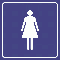 Two pixelated female figures in white; left figure on blue background with white border, right figure on black background.