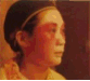 A 5-frame contact sheet showing a person applying traditional Chinese opera makeup in sequential poses with warm lighting and vintage color grading.
