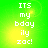 Green background with yellow gradient and white pixelated text reading 'ITS my bday ily zac!' arranged vertically.