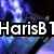 Pixelated blue-toned image with white text overlays reading 'HarisB1 Loves' and 'Doctor Who' on a dark background.