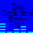 Blue background with pixelated text "Pop Lock and Drop It" above light blue horizontal bars, showing animation changes in bar positions across frames.