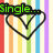 Rainbow striped background with four heart outlines and text fragments: 'Single...', 'And...', 'Lovin...', and 'It!!!' in distinct colors.