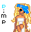 A 5x5 contact sheet of pixel art animated frames showing character transformations with visible text labels and color variations across sampled animation frames.