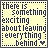 Pixelated text message in black letters on a light yellow background with dotted border, reading 'there is something exciting about leaving everything behind.'